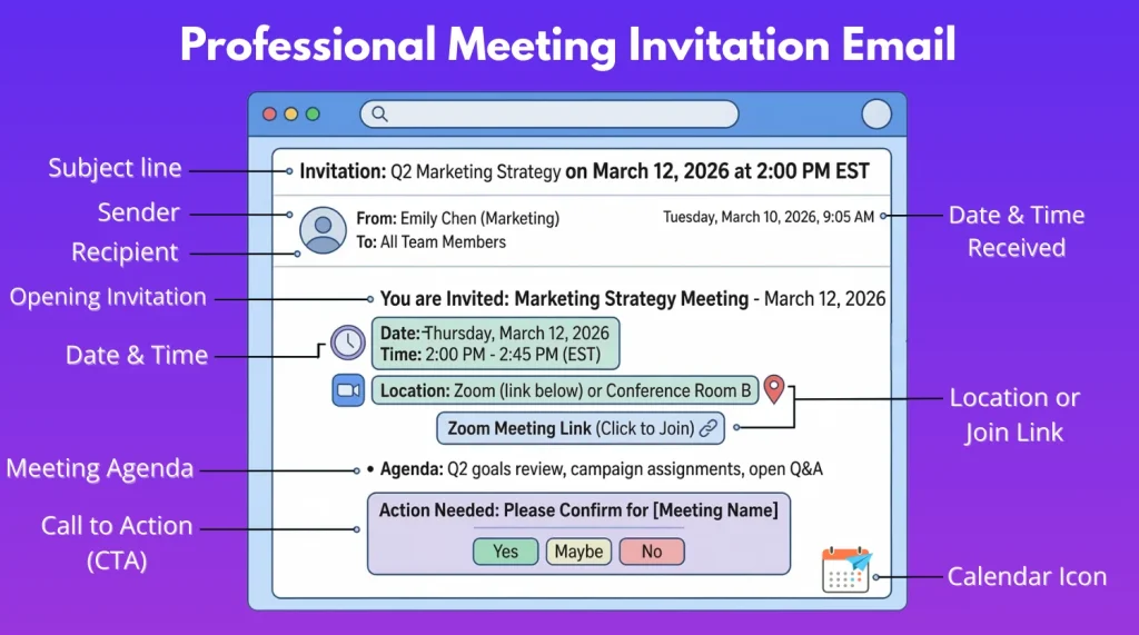 Professional Meeting Invitation Email Structure